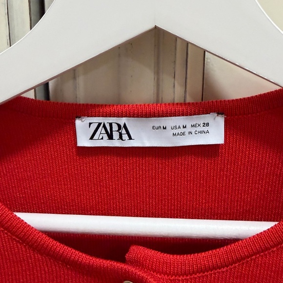 Zara Set Red Short Sleeve Sweater and Tank Top - Picture 5 of 8